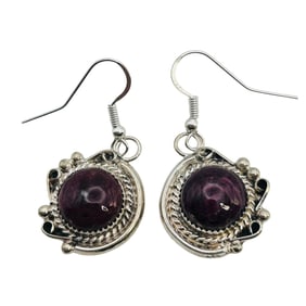 Donovan Nez Navajo Sterling Spiny Oyster Earrings