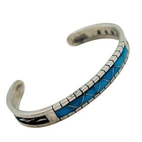 Phylis Beyuka Zuni Sterling Kingman Turquoise Cuff