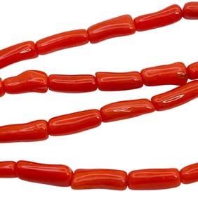 Theresa Skeets Navajo Sterling Red Coral Handstrung Necklace