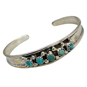 Sterling Native Turquoise Baby/Child Cuff