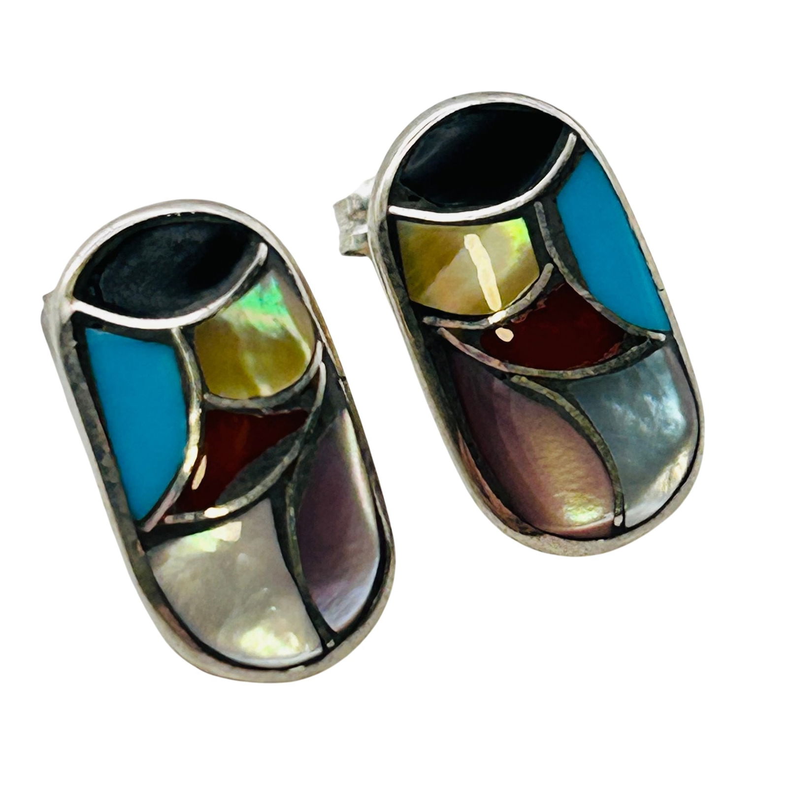 Antionetti Ahiyite Zuni Sterling Multi Color Earrings (1 of 7)