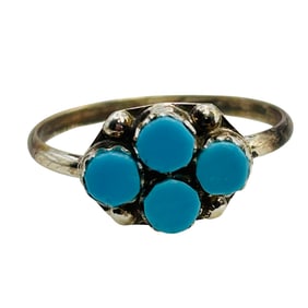 Swain Charlie Zuni Sterling Turquoise Ring SZ 7