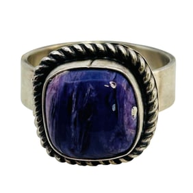 Antionette Martinez Navajo Sterling Charoite Adjustable Ring