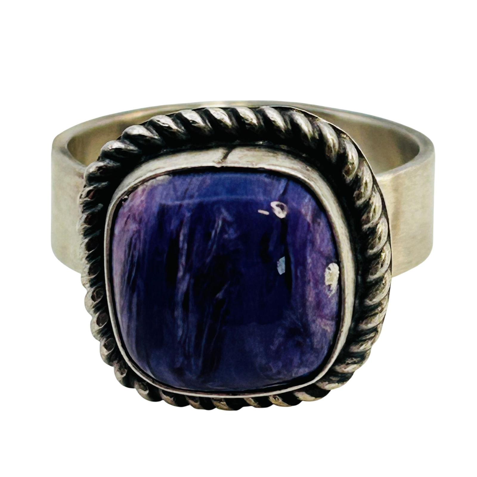 Antionette Martinez Navajo Sterling Charoite Adjustable Ring (1 of 7)