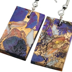 Jameson Pete Navajo Sterling Multi Color Slab Earrings