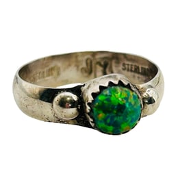 Jason Yazzie Navajo Sterling Opal Ring SZ. 6