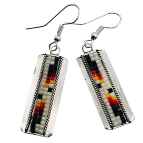 Lucille Romone Navajo Sterling Beaded Earring