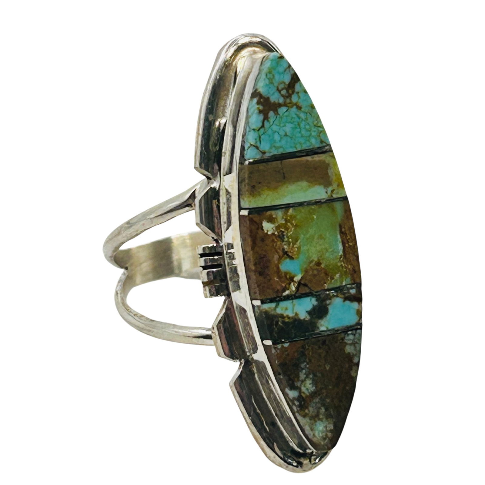 Brandon Etcity Navajo Sterling Kingman Turquoise Ring SZ. 7 (1 of 8)