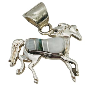 Adlina Lee Navajo Sterling Inlay Multi Stone Pendant