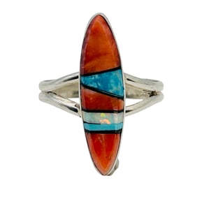 Germane Smith NavajoSterling Multi Stone Ring SZ. 7.5