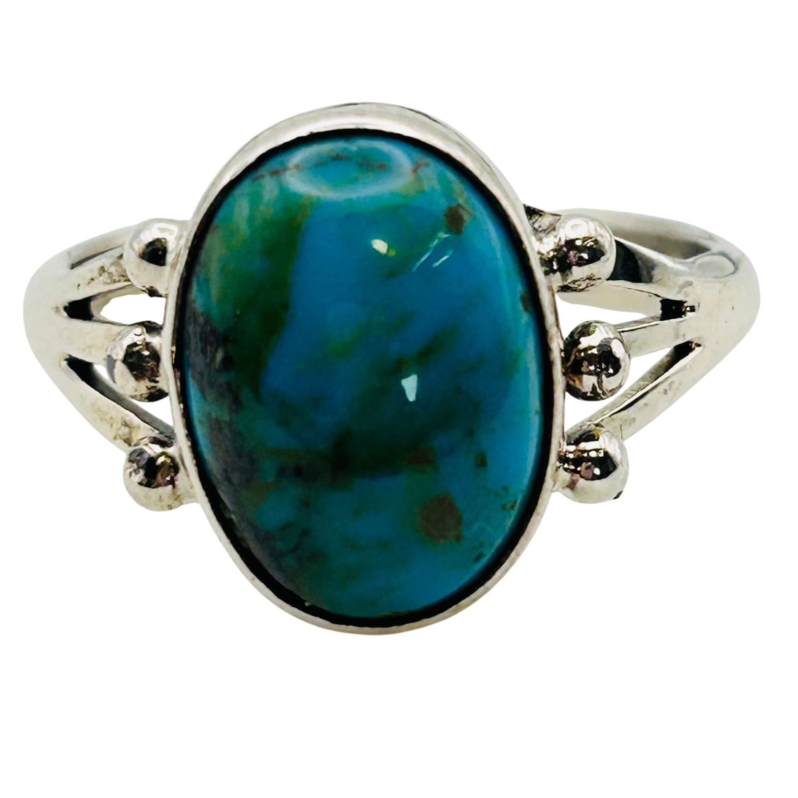 Jerryson Henio Navajo Sterling Kingman Turquoise Ring SZ. 9 (1 of 9)