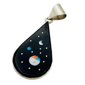 Harold Smith Navajo Sterling Mult Stone Pendant