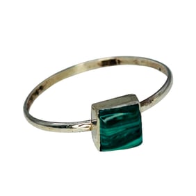 Mary Ann Niha Zuni Sterling Inlay Malachite Ring SZ. 6