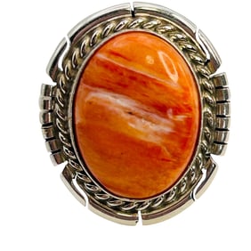 Dave Skeets Navajo Sterling Spiny Oyster Ring SZ. 8.5