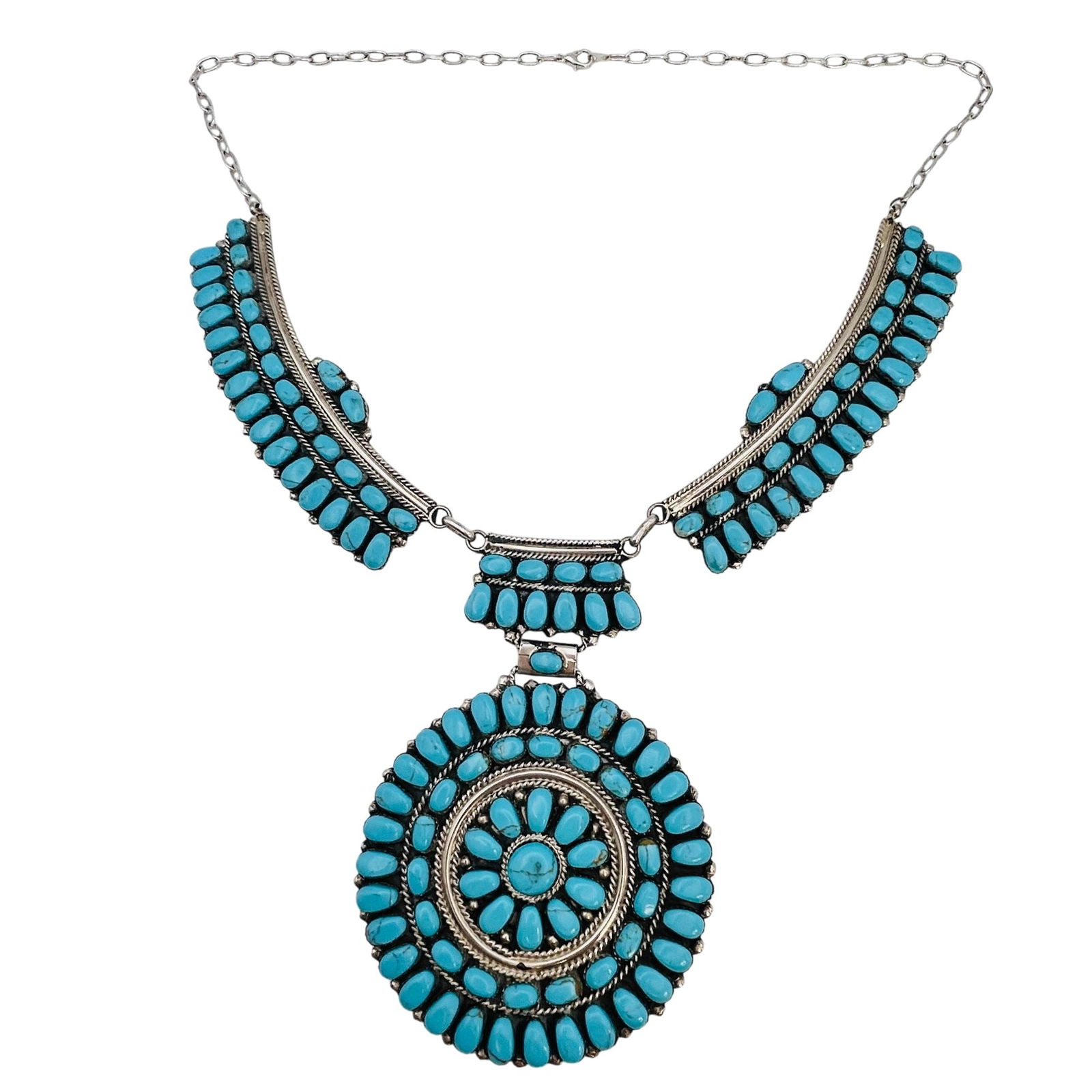 Juliana William Navajo Sterling Turquoise ClusterNecklace (1 of 13)