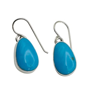 Tricia Smith Navajo Sterling Kingman Turquoise Earrings