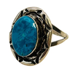 Rob Martinez Navajo Sterling Kingman Turquoise Ring SZ.10