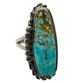 Delores Cadman Navajo Sterling Turquoise Ring SZ 5.5