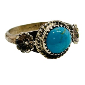 Jason Yazzie Navajo Sterling Kingman Turquoise Ring SZ. 7.5