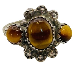 Marinda Ramone Navajo Sterling Tigers Eye Ring SZ.6.5