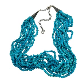 Carolyn Pollack Multistrand Turquoise Sterling Adjustable Necklace