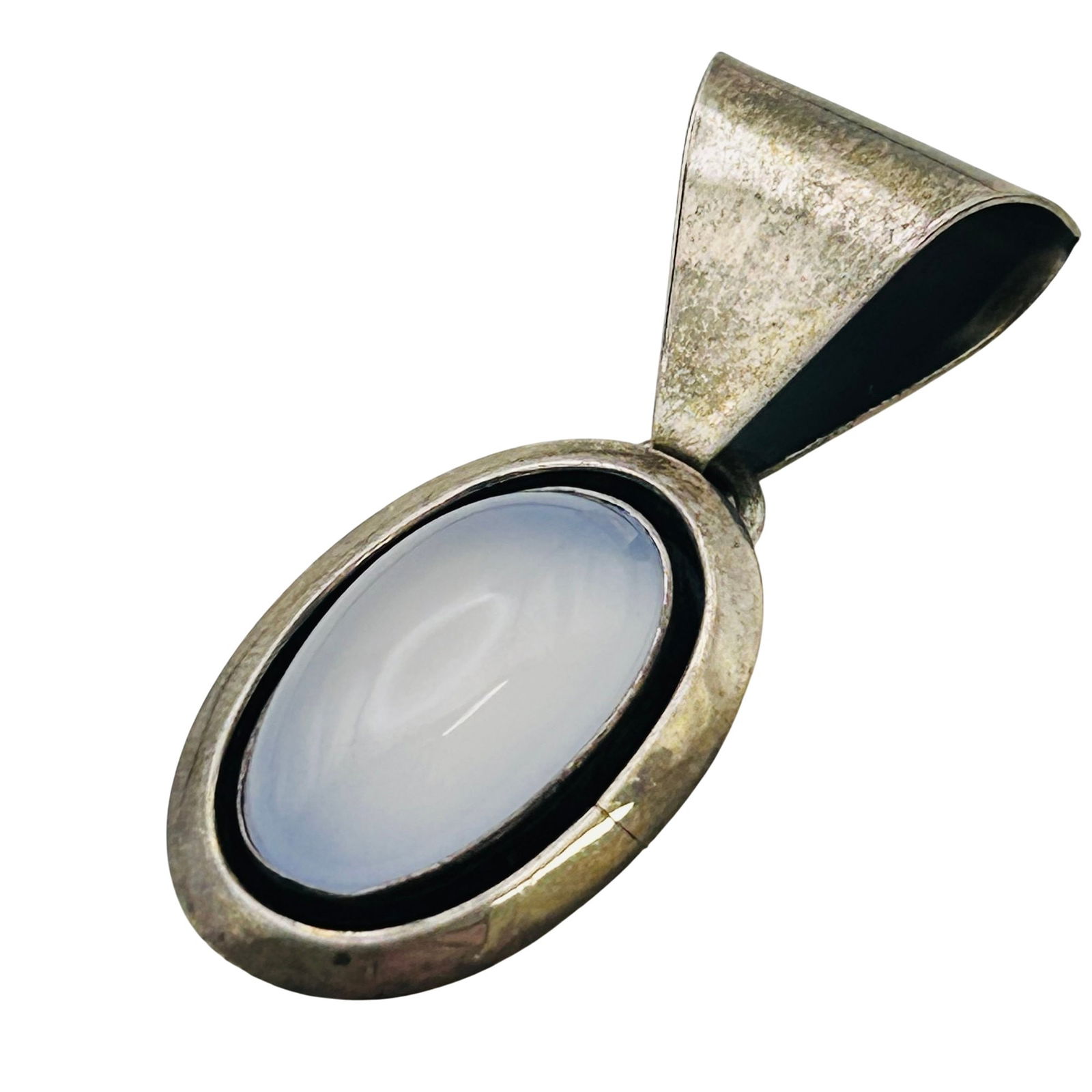 Navajo Signed CW Sterling Moonstone Pendant (1 of 5)