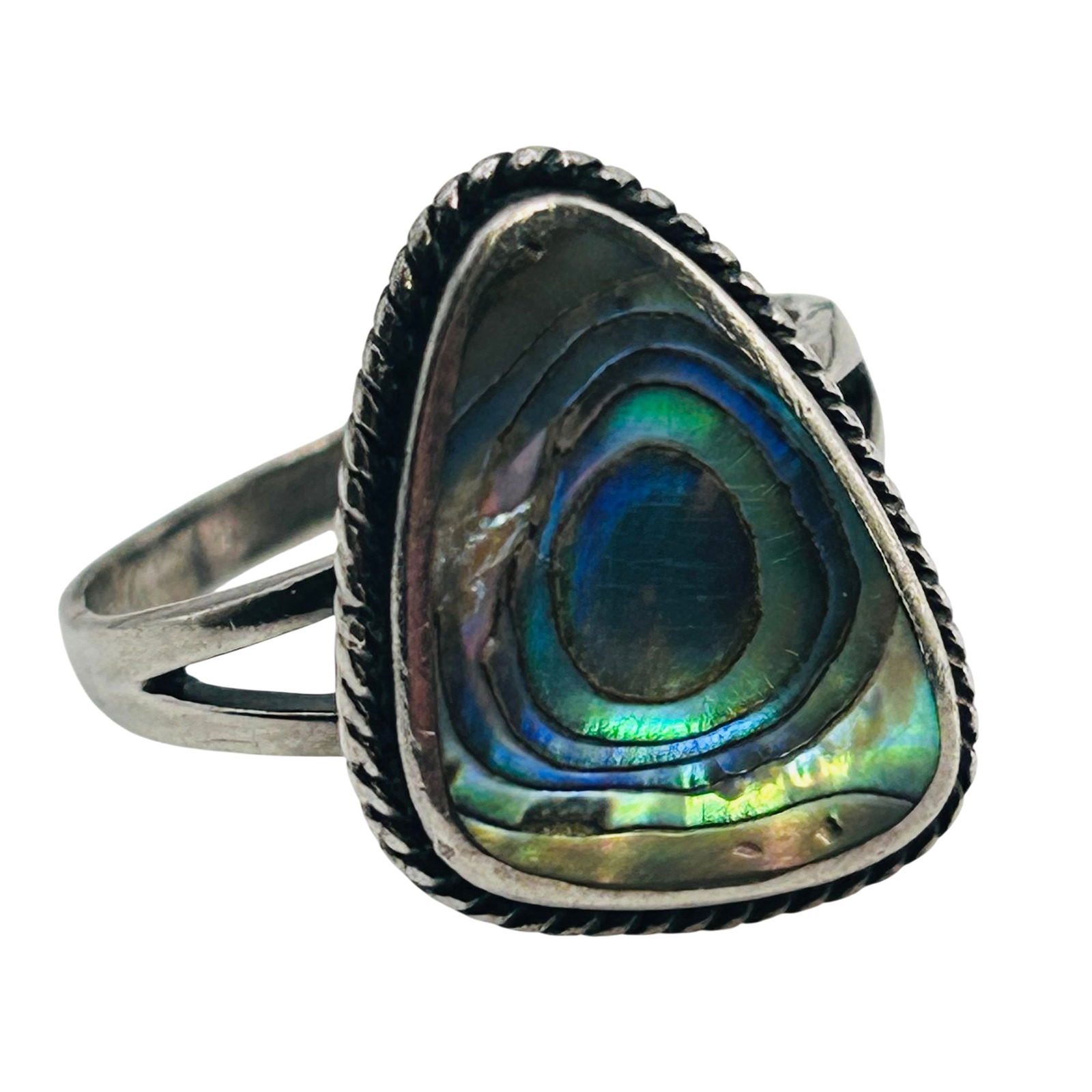 Native Sterling Abalone Ring Size 9: Native Sterling Abalone ring size 9 7.42 g