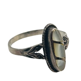 Southwest Mother Of Pearl, Sterling Oval Ring Size 7