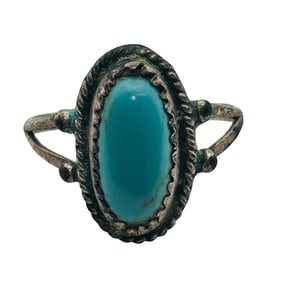 Navajo Sterling Turquoise Ring Size 7.5