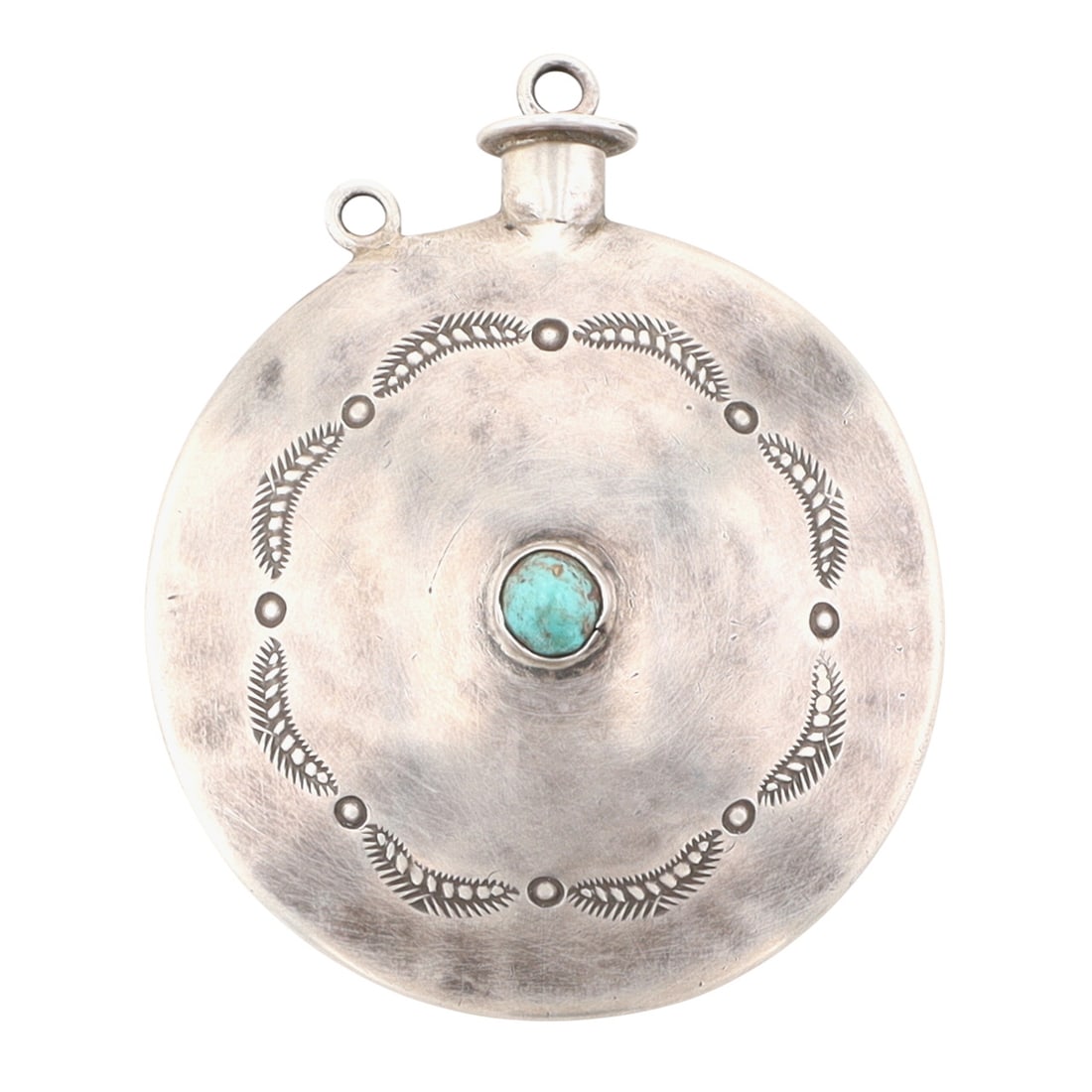 Richardson's Trading Post Vintage Navajo Sterling Turquoise Canteen (1 of 6)