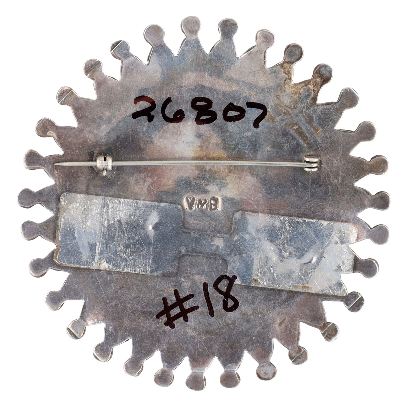 Richardson's Trading Post Victor Moses Begay Navajo Sterling Turquoise Brooch - 3