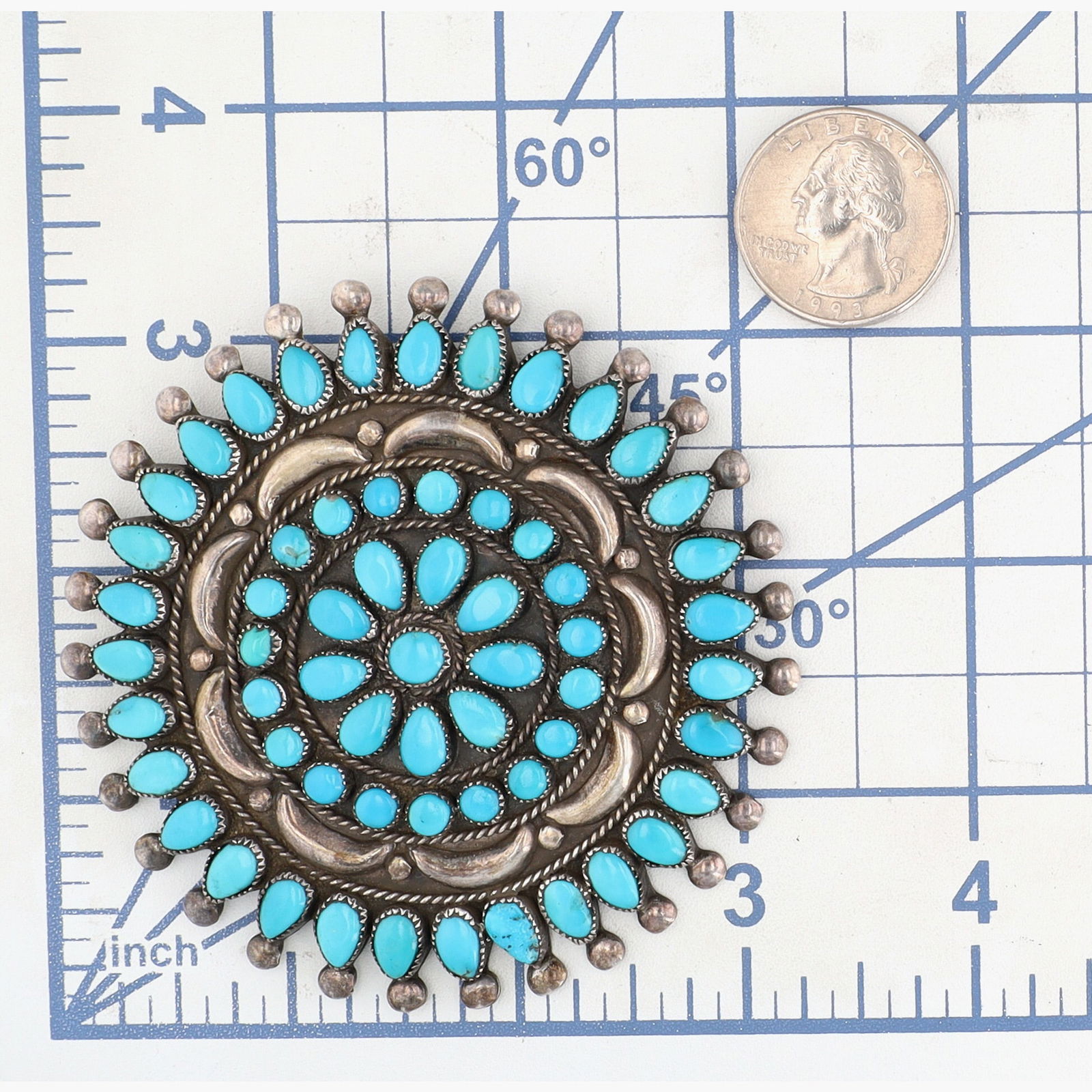 Richardson's Trading Post Victor Moses Begay Navajo Sterling Turquoise Brooch - 5