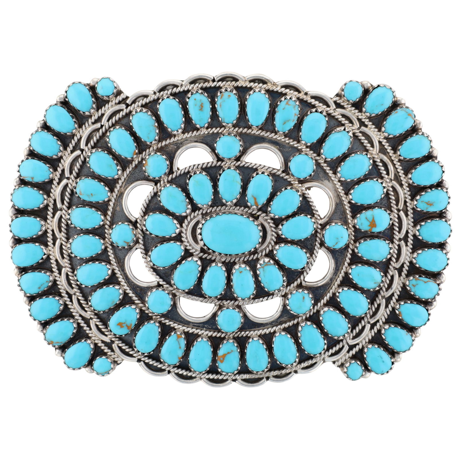 Richardson's Trading Post Betsy Begay Nez Navajo Sterling Turquoise Brooch Pendant: Presented in partnership with the historic Richardson’s Trading Post, a cornerstone of Native American jewelry since 1913. Selected from their archives of rare vintage and contemporary pieces. Betsy