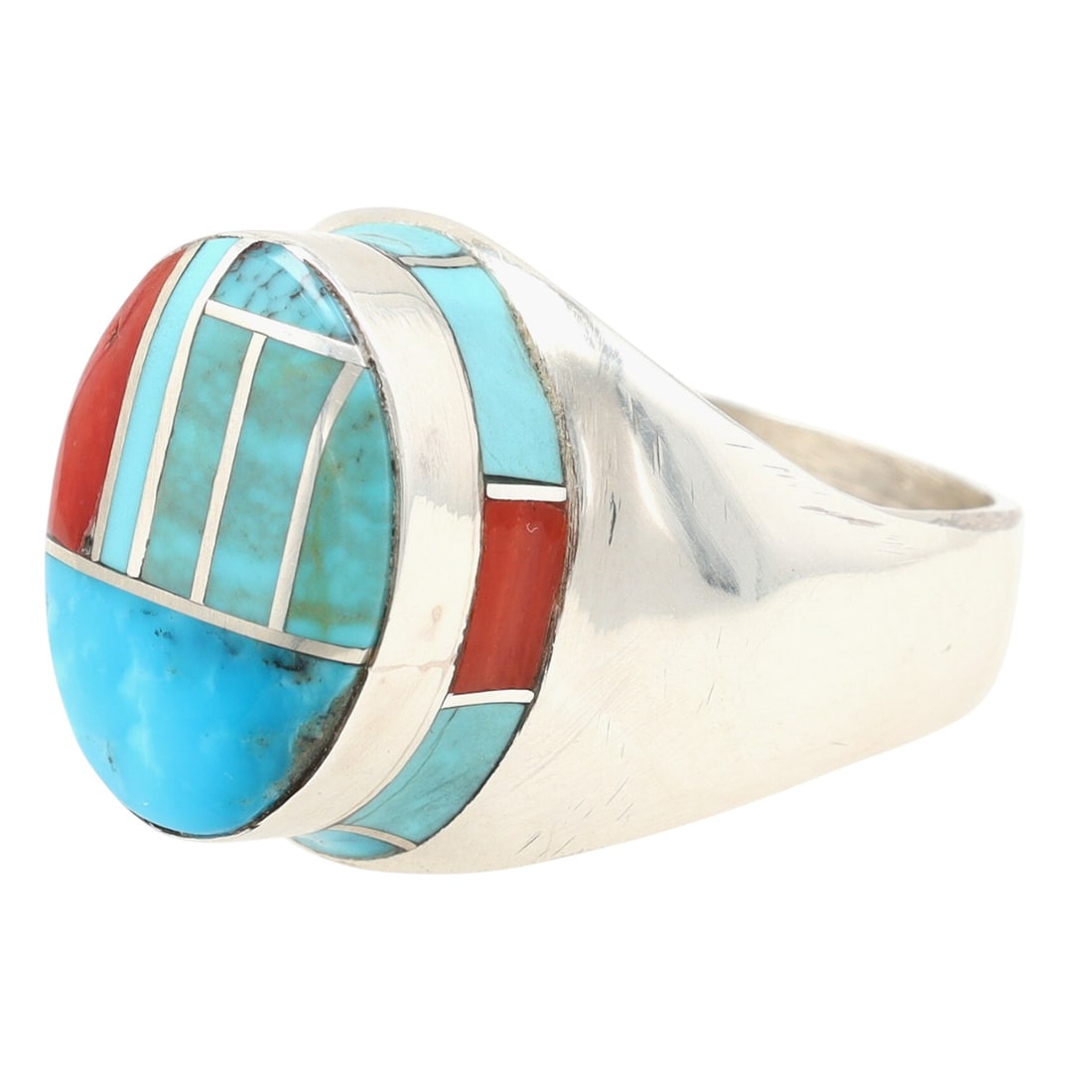 Darlene Nobel Navajo Sterling Multi-Stone Inlay Ring Sz. 11.5 (1 of 8)