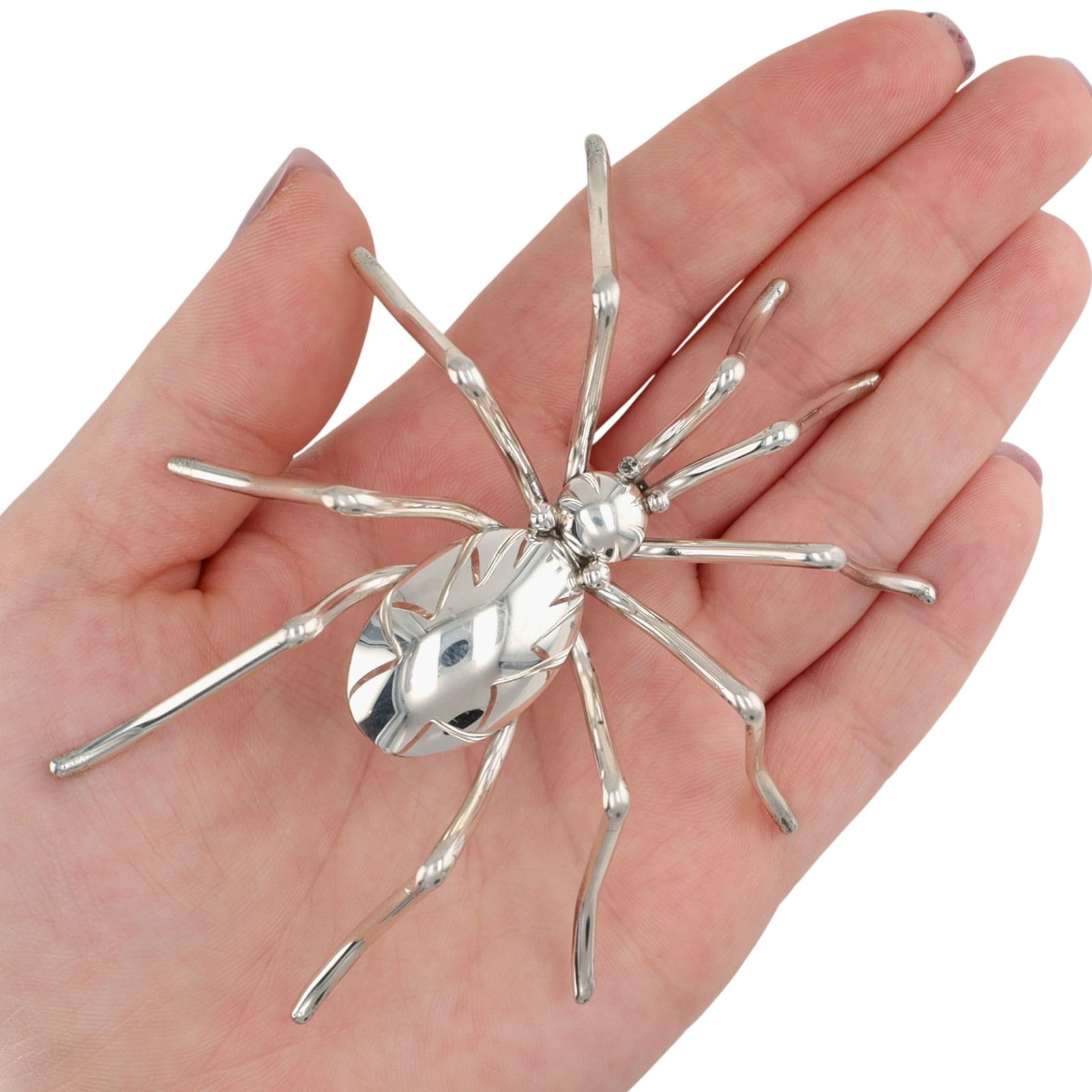 E. Garfield Navajo Plain Silver Spider Brooch (1 of 7)