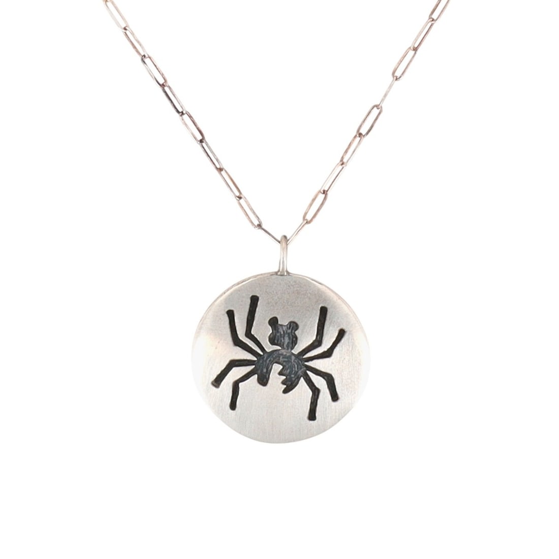 Ambrose Namoki Hopi Sterling Black Widow Spider Overlay Necklace (1 of 6)