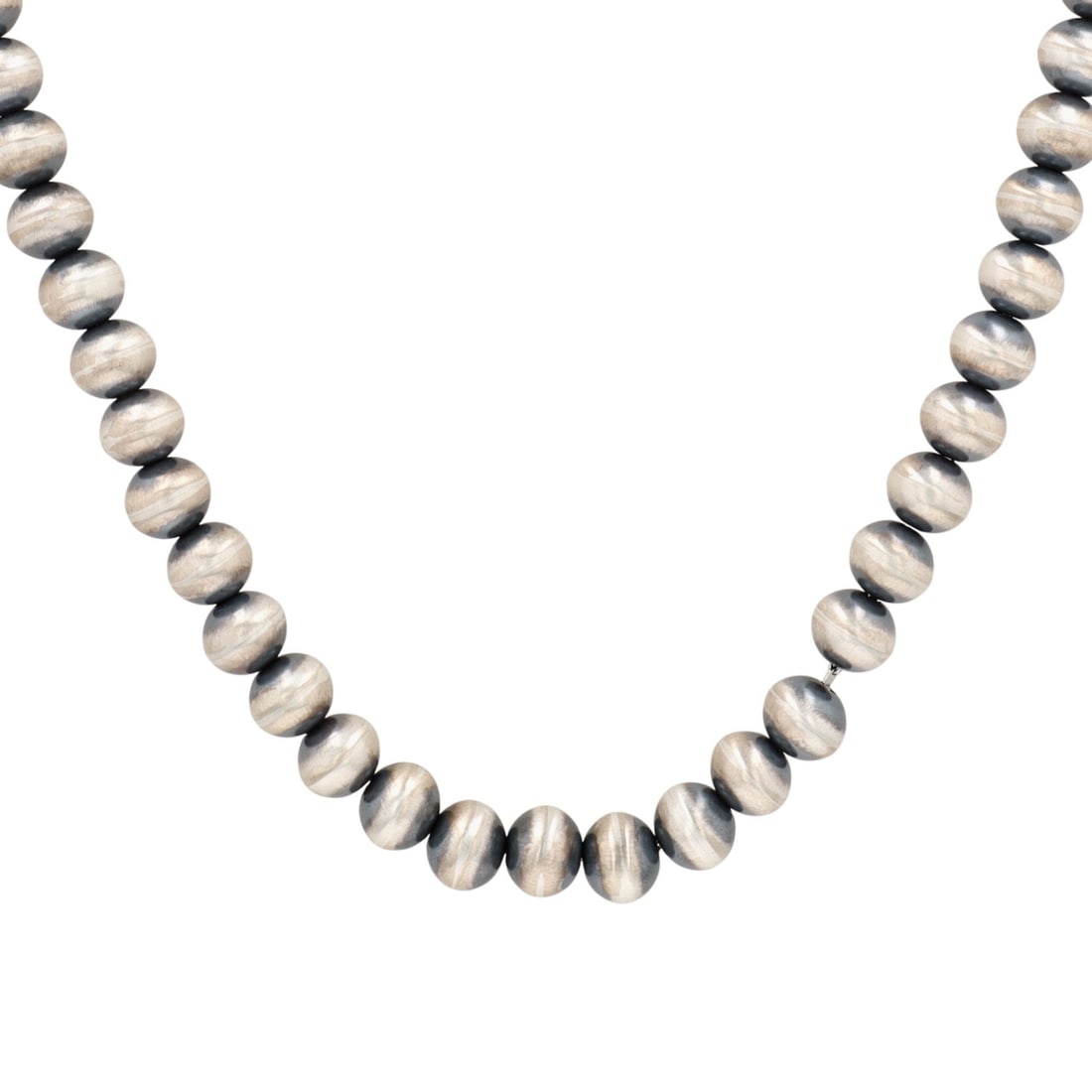 Alex Sanchez Handmade Sterling Navajo Pearl Beaded Necklace: Alex Sanchez Handmade Sterling Navajo Pearl Beaded Necklace 41g-20 inches