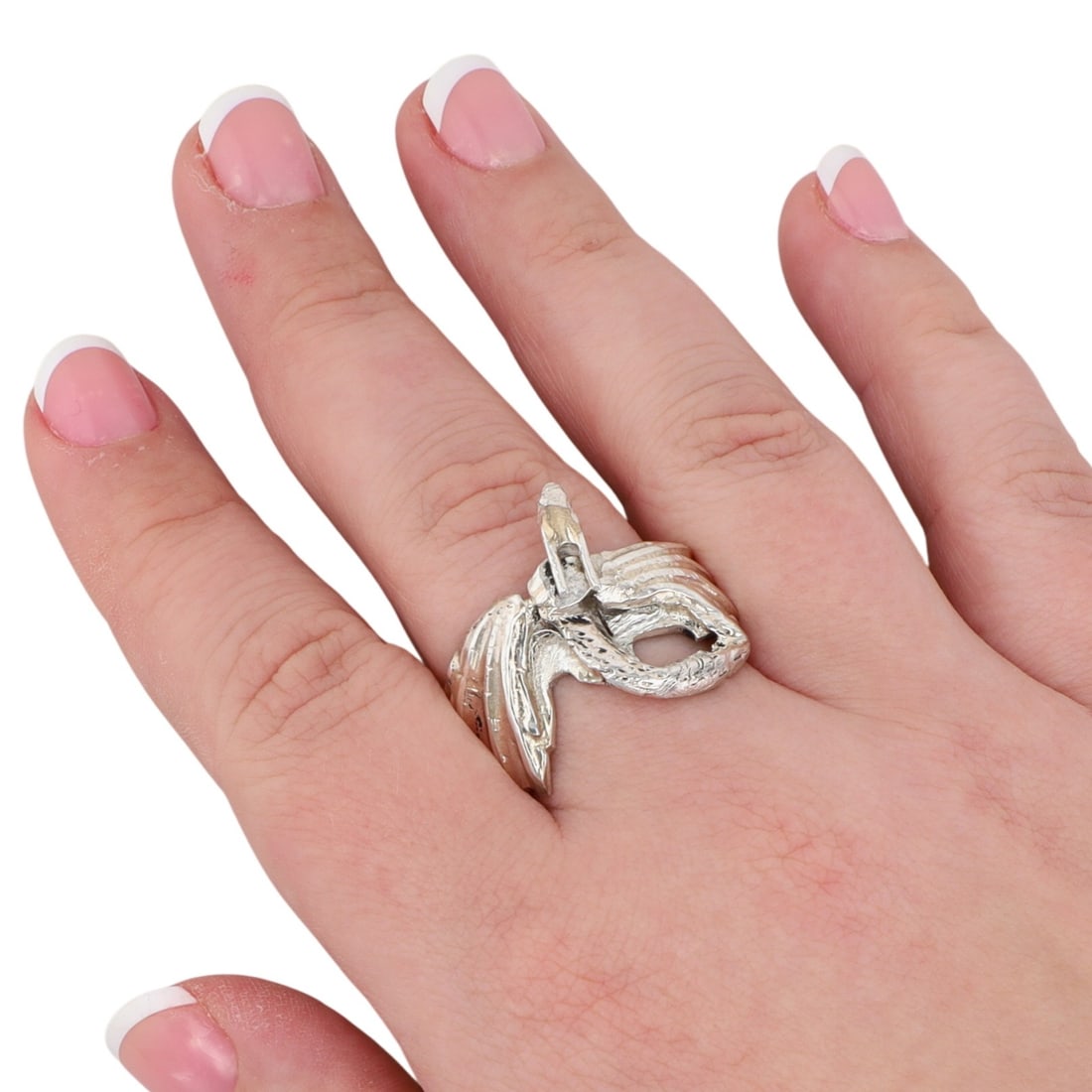Kevin Dewa Plain Silver Dragon Ring Sz. 15+ (1 of 6)