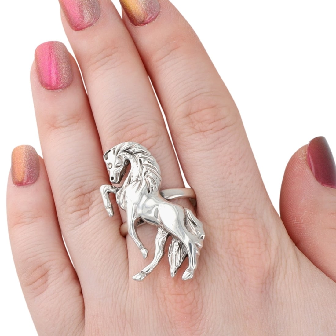 Allison Manuelito Navajo Plain Silver Horse Adjustable Ring (1 of 8)