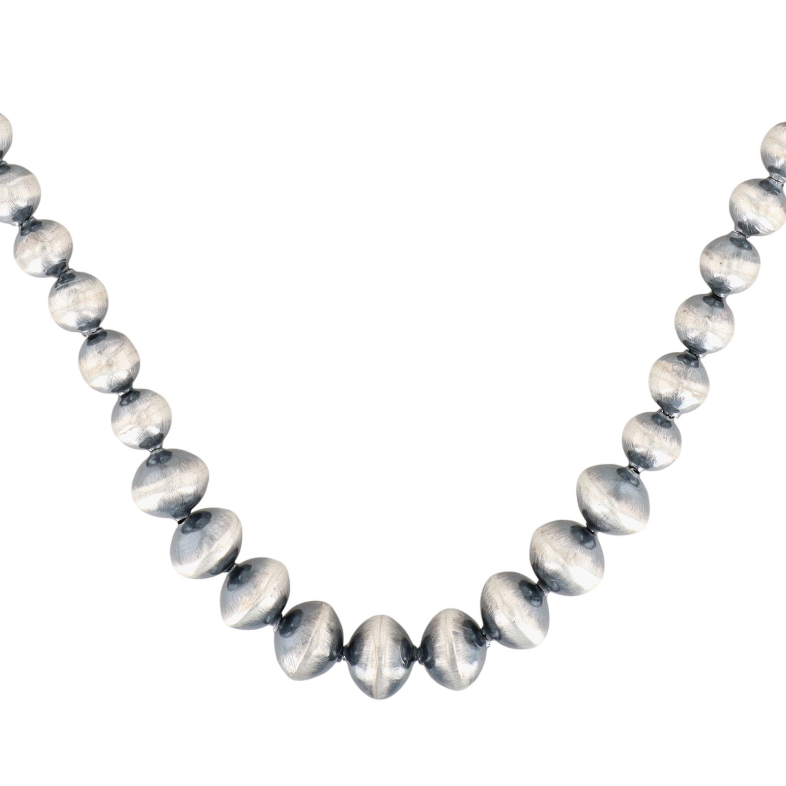 Treva Jim Navajo Plain Silver Beaded Necklace (1 of 6)