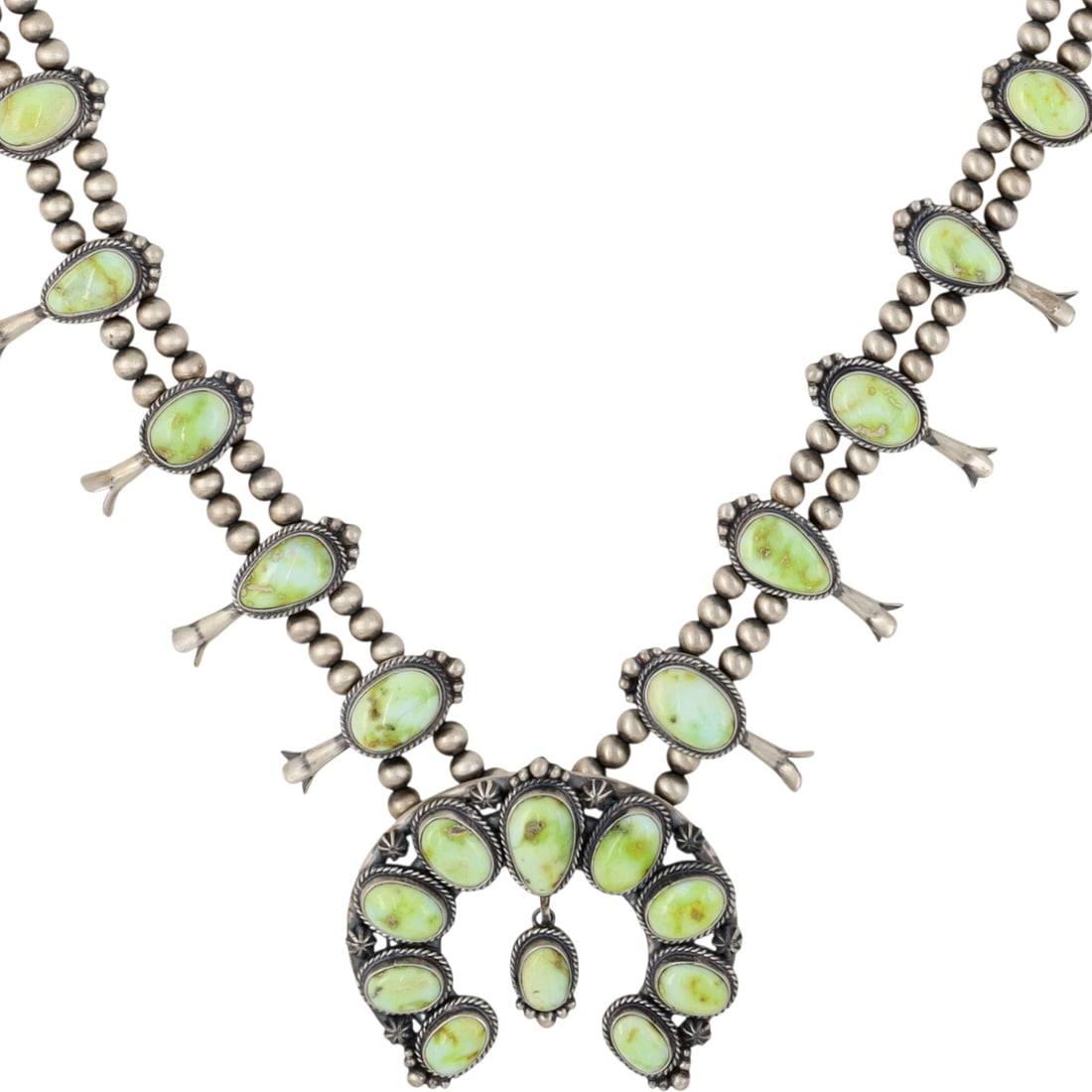 Thomas Francisco Navajo Sterling Palomino Squash Blossom Necklace (1 of 8)
