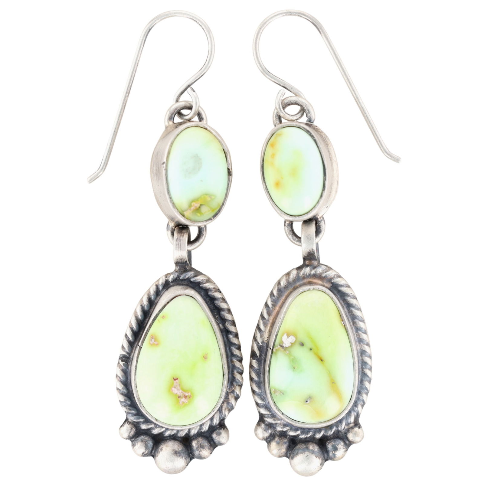 Thomas Francisco Navajo Sterling Palomino Hook Dangle Earrings (1 of 5)