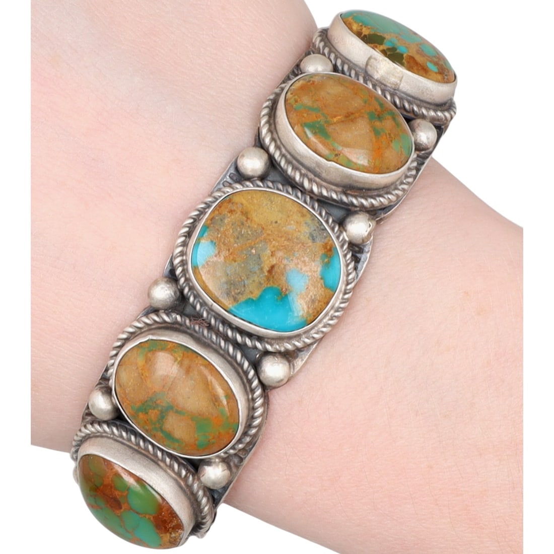 Tillie Jon Navajo Sterling Boulder Turquoise Cuff Bracelet (1 of 9)