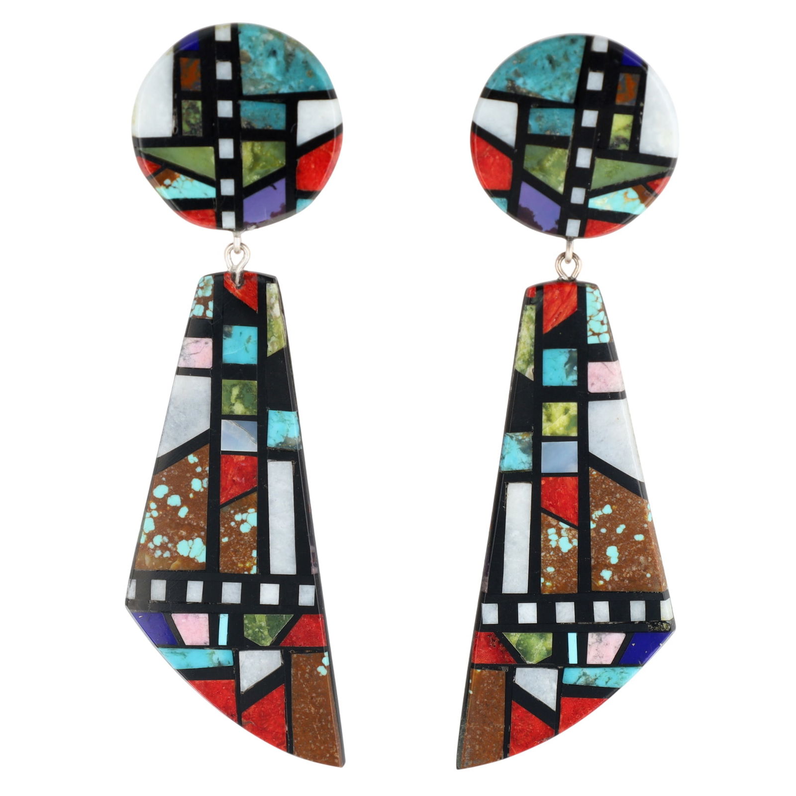 Chris Nieto Santo Domingo Multi-Stone Mosaic Overlay Stud Earrings (1 of 7)