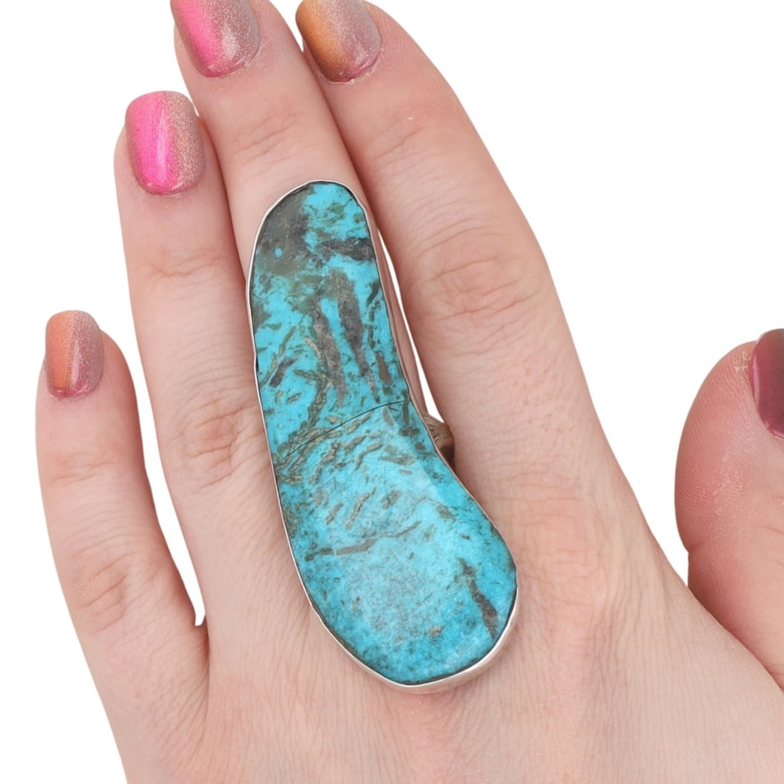 Vintage Navajo Sterling Turquoise Ring Sz. 10.5 (1 of 8)