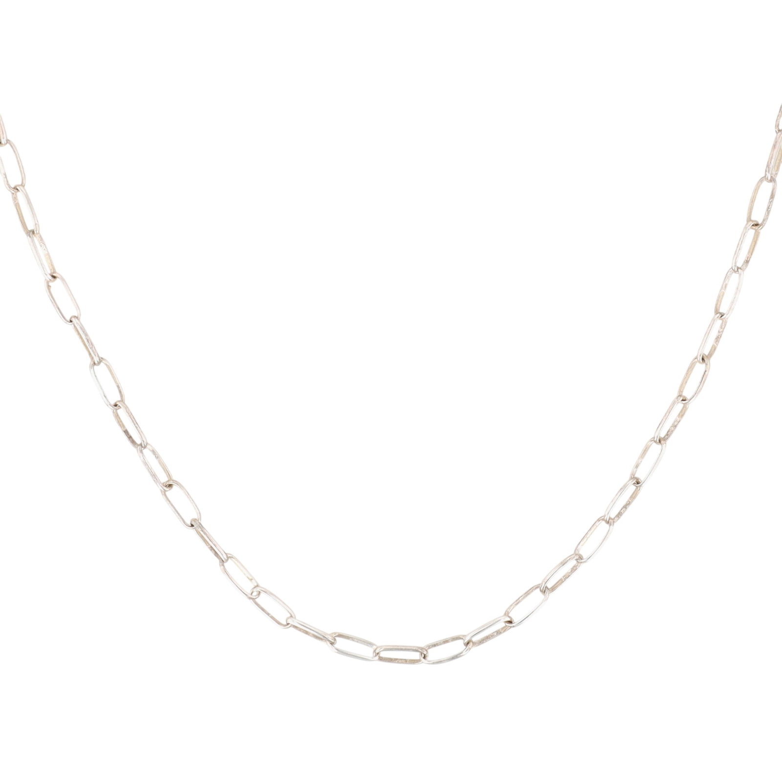 Sally Shurley Navajo Sterling Paper Clip Necklace: Sally Shurley Navajo Sterling Paper Clip Necklace 11g-24 inches