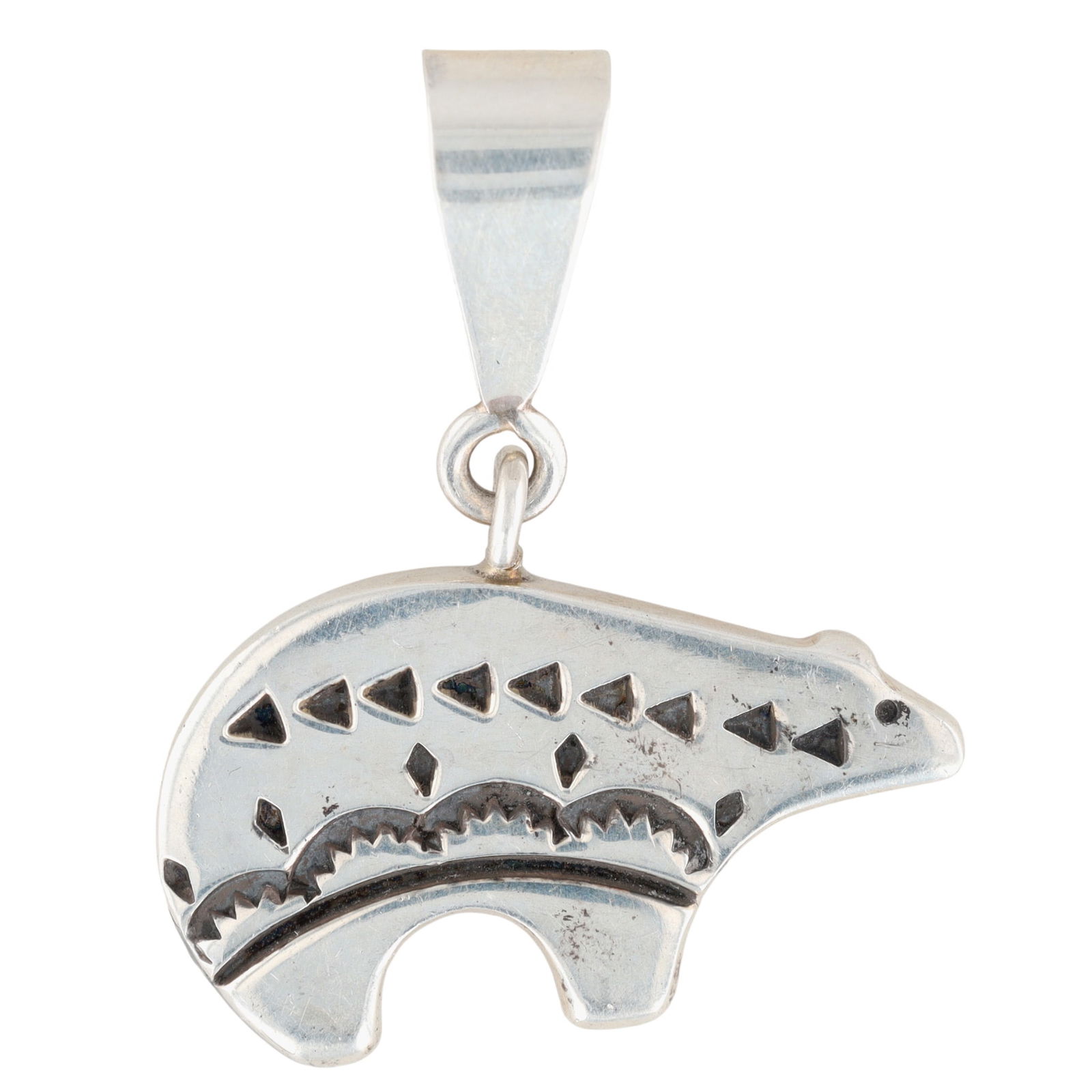 Norman Woody Navajo Sterling Reversible Bear Pendant (1 of 3)