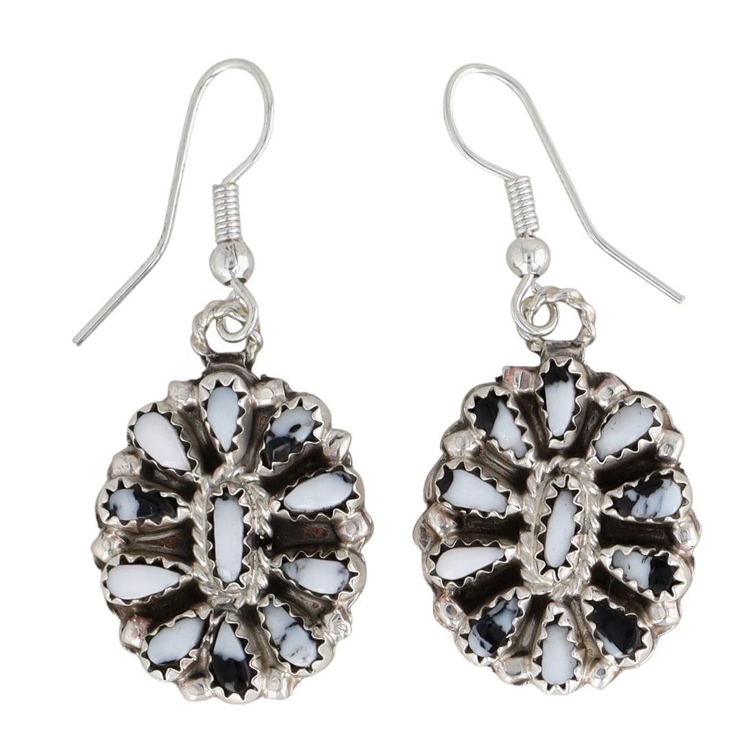 Milton James Navajo Sterling Multi-Stone Reversible Hook Earrings (1 of 3)