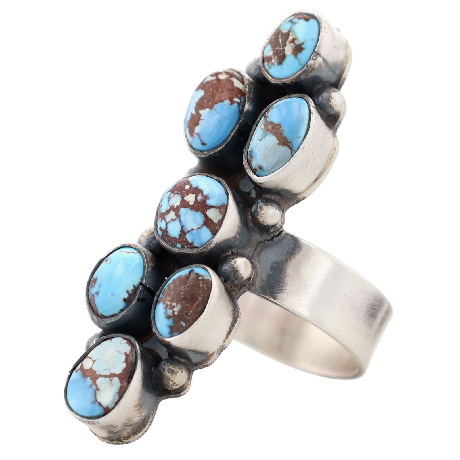Amos Jake Navajo Sterling Golden Hills Turquoise Ring Sz. 8 (1 of 7)
