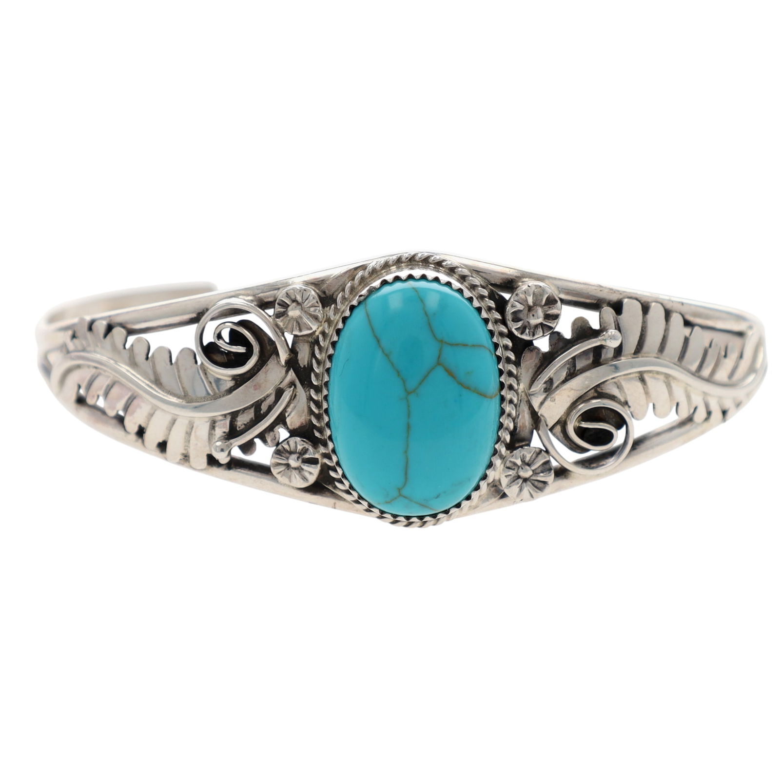 Phillip Yazzie Navajo Sterling Turquoise Cuff Bracelet (1 of 8)